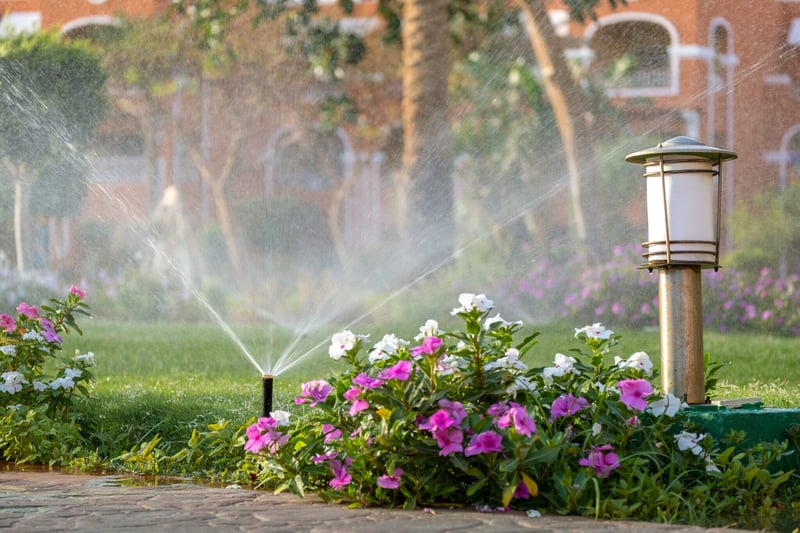 plastic-sprinkler-irrigating-flower-bed-on-grass-l-2023-11-27-05-06-42-utc-2048x1366