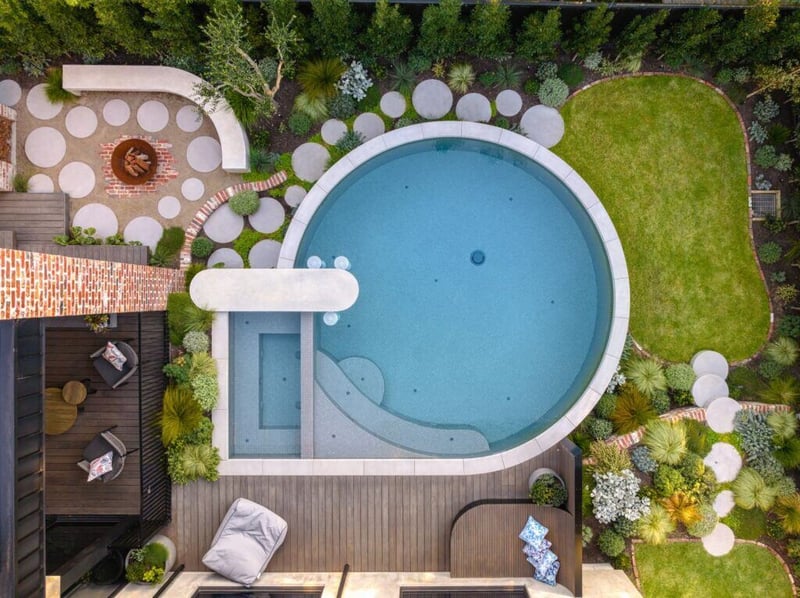 Aerial view of Steve Taylor’s Mornington Peninsula property. Design by COS Design. Photography by Erik Holt.